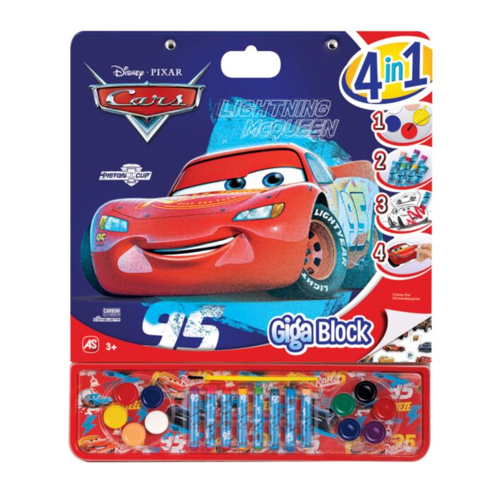 Giga Block Σετ Ζωγραφικής Disney Cars 4 Σε 1 Για 3+ Χρονών