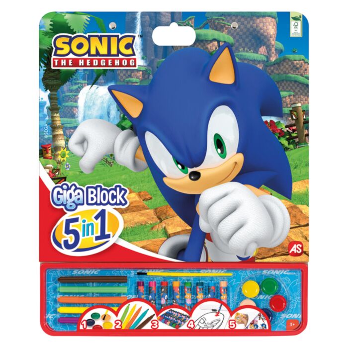 Giga Block Drawing Set Sonic The Hedgehog 5 In 1 For Ages 3+