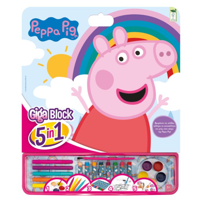 Giga Block Σετ Ζωγραφικής Peppa Pig 5 Σε 1 Για 3+ Χρονών