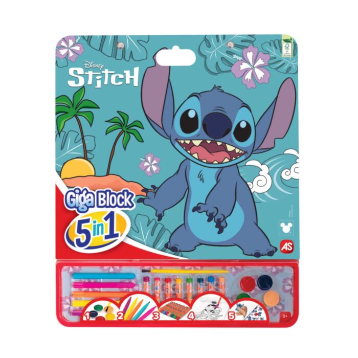 Giga Block Drawing Set Disney Stitch 5 In 1 For Ages 3+