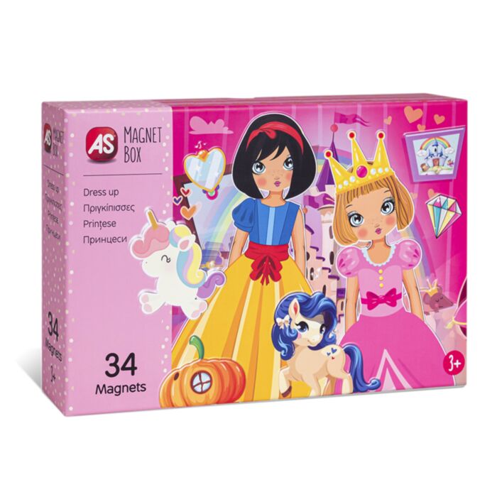 AS Magnet Box Πριγκίπισσες Dress Up Mix And Match 34 Εκπαιδευτικοί Χάρτινοι Μαγνήτες Για 3+ Χρονών