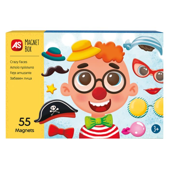 AS Magnet Box Crazy Faces 55 Educational Paper Magnets For Ages 3+