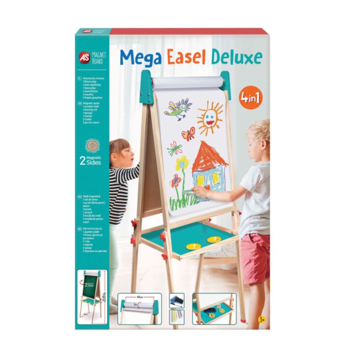 AS Magnet Box Ξύλινος Μαγνητικός Επιδαπέδιος Πίνακας Mega Easel Deluxe 4 Σε 1 Για 3+ Χρονών