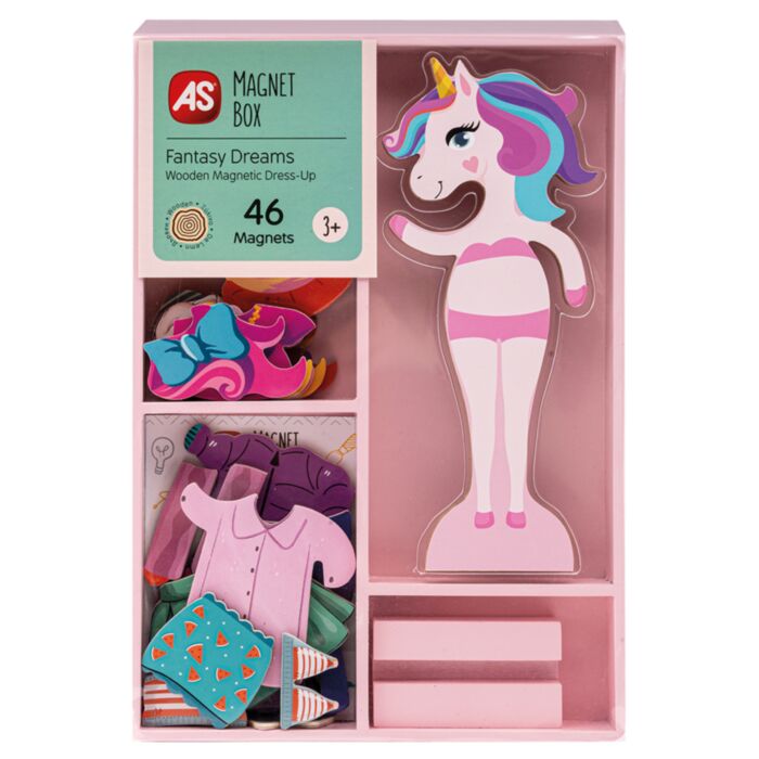 AS Magnet Box Fantasy Dreams Dress-Up 46 Educational Wooden Magnets For Ages 3+