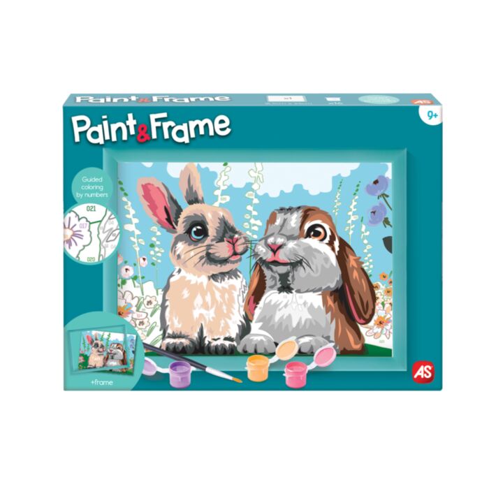 Paint & Frame Paint by Numbers Cute Bunnies For Ages 9+