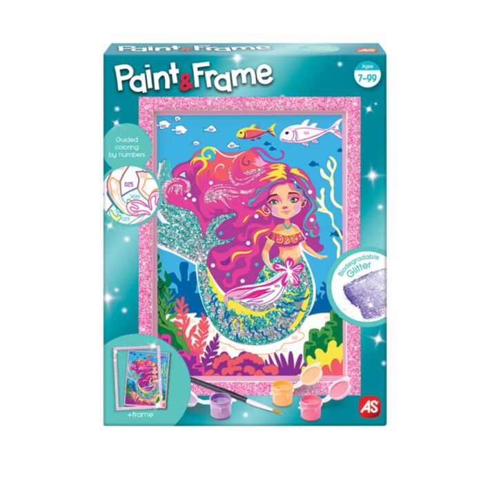 Paint & Frame Paint by Numbers Mythical Mermaid For Ages 6+