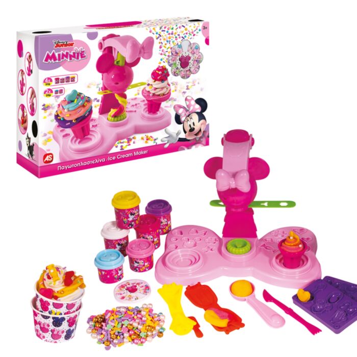 AS Dough Ice Cream Maker With 4 Dough Pots - 3D Caps 280gr And Sprinkles For Ages 3+