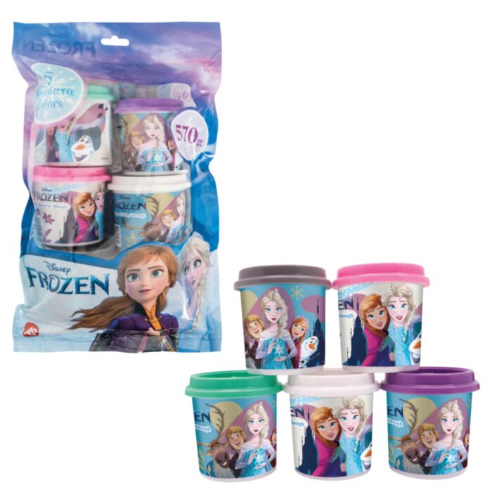 AS Dough Disney Frozen Polybag With 5 Pots And 3D Caps 570gr For Ages 3+