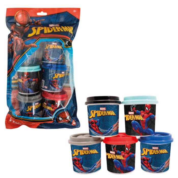 AS Dough Marvel Spiderman Polybag With 5 Pots And 3D Caps 570gr For Ages 3+