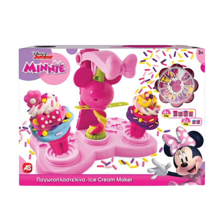 AS Dough Ice Cream Maker With 4 Dough Pots - 3D Caps 256gr And Sprinkles For Ages 3+