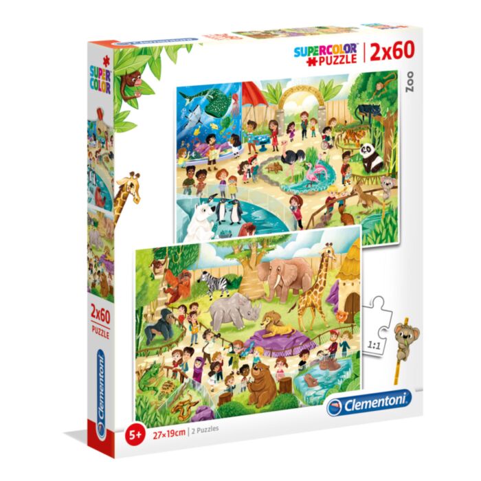 Clementoni Kids Puzzle Super Color Zoo 2x60 pcs