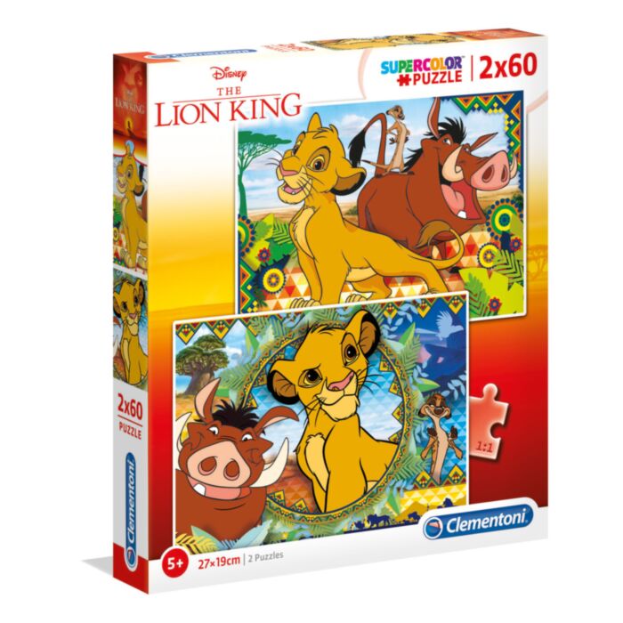 Clementoni Kids Puzzle Super Color Lion King 2x60 pcs