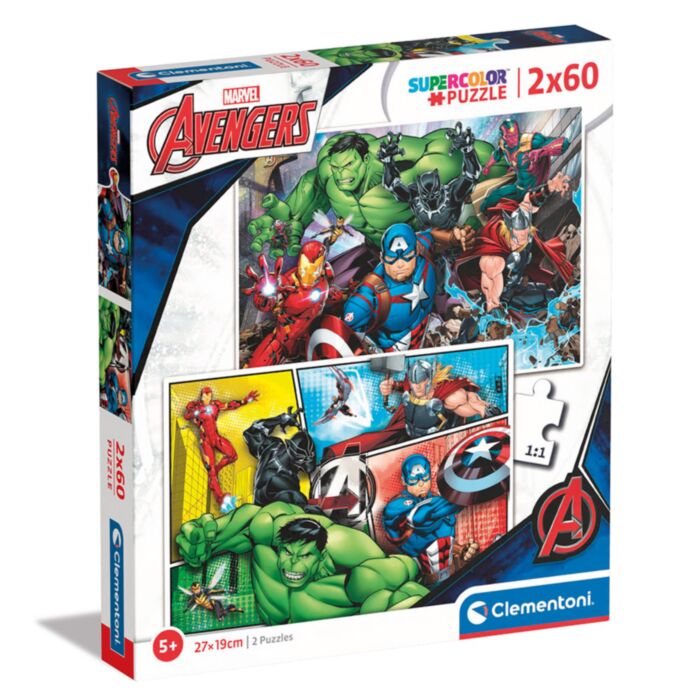 Clementoni Kids Puzzle Super Color The Avengers 2x60 pcs