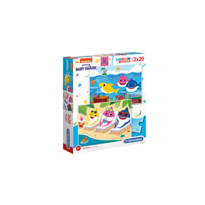 Clementoni Kids Puzzle Super Color Baby Shark 2x20 pcs