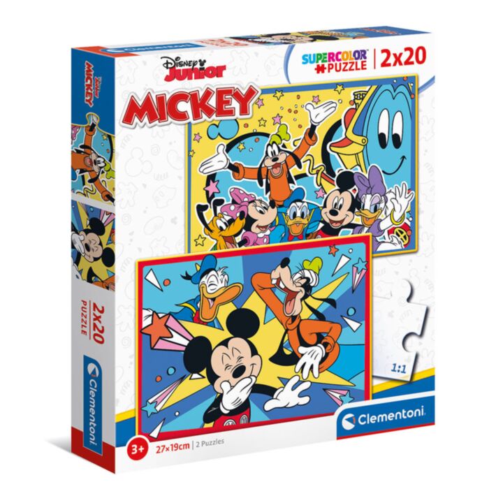 Clementoni Kids Puzzle Super Color Mickey 2x20 pcs