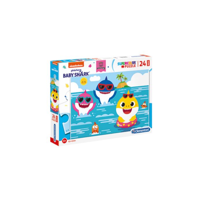 Clementoni Kids Puzzle Maxi Super Color Baby Shark 24 pcs
