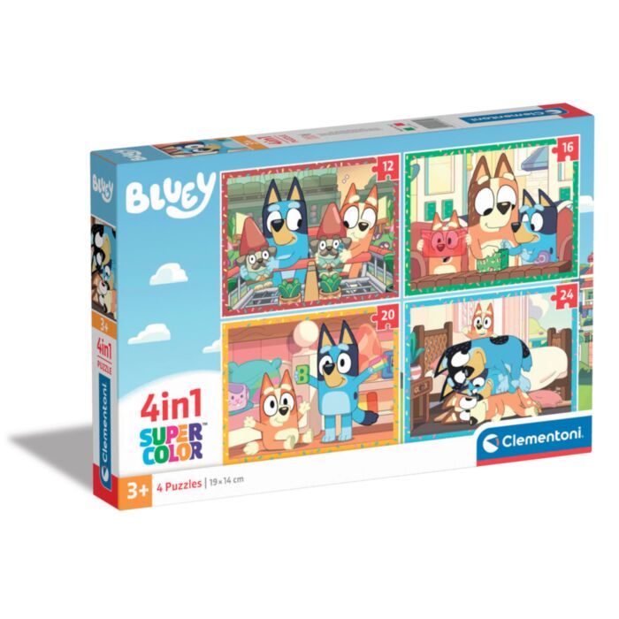 Clementoni Kids Puzzle 4 in 1 Super Color Bluey 12-16-20-24 pcs
