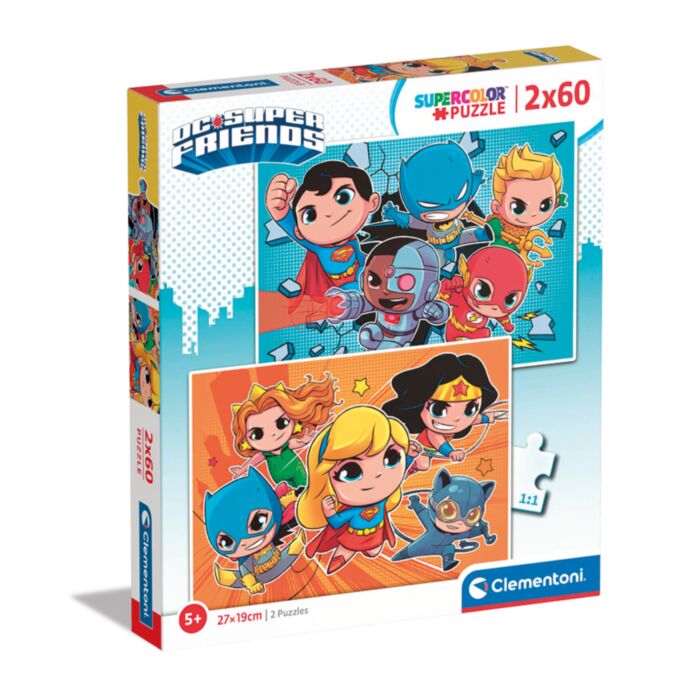 Clementoni Kids Puzzle Supercolor DC Comics Super Friends 2x60 pcs