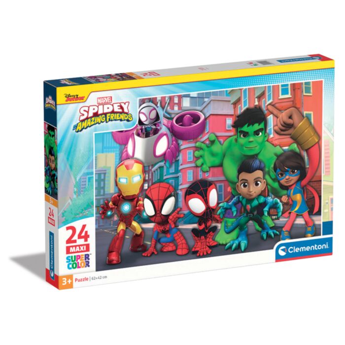 Clementoni Kids Puzzle Maxi Super Color Marvel Spidey And His Amazing Friends 24 pcs