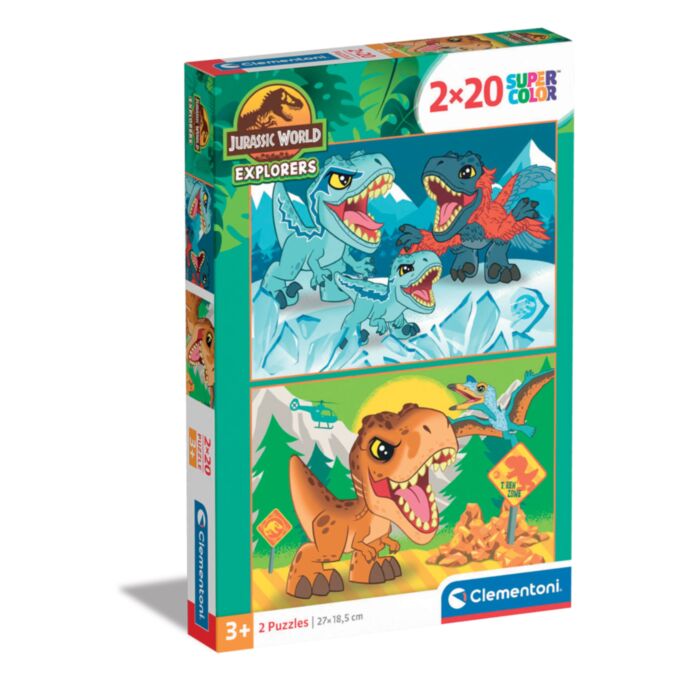 Clementoni Kids Puzzle Super Color Jurassic World 2x20 pcs