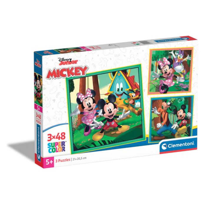 Clementoni Kids Puzzle Super Color Disney Mickey And Friends 3x48 pcs