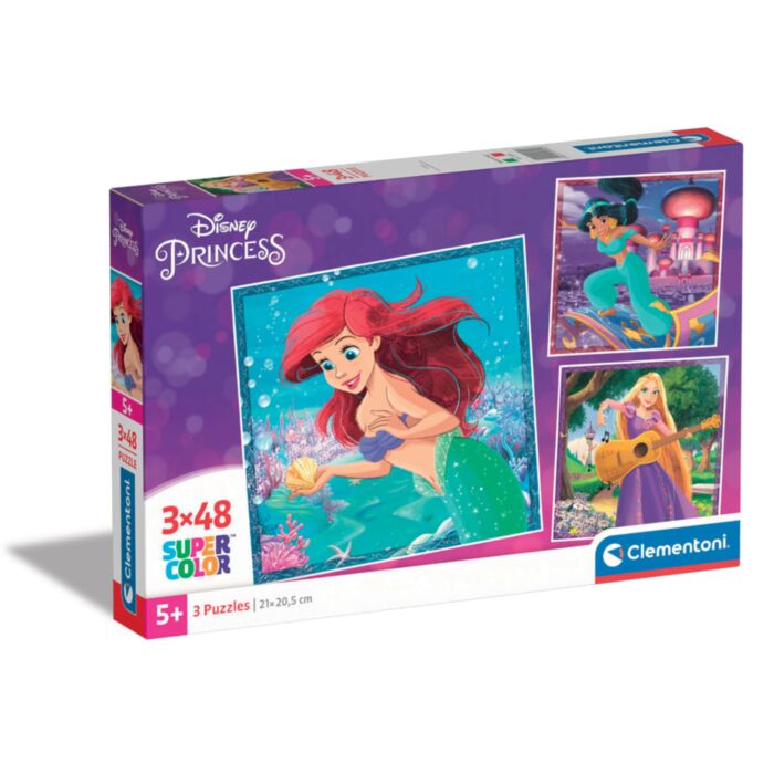 Clementoni Kids Puzzle Super Color Disney Princess 3x48 pcs