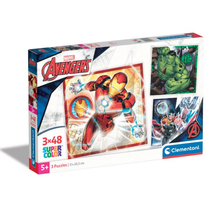 Clementoni Kids Puzzle Super Color Marvel Avengers 3x48 pcs