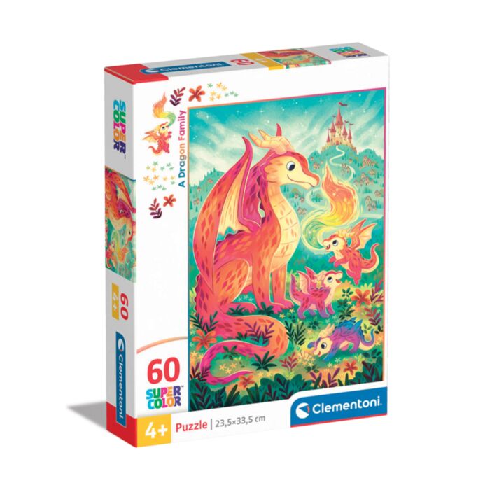 Clementoni Kids Puzzle Super Color Dragons 60 pcs