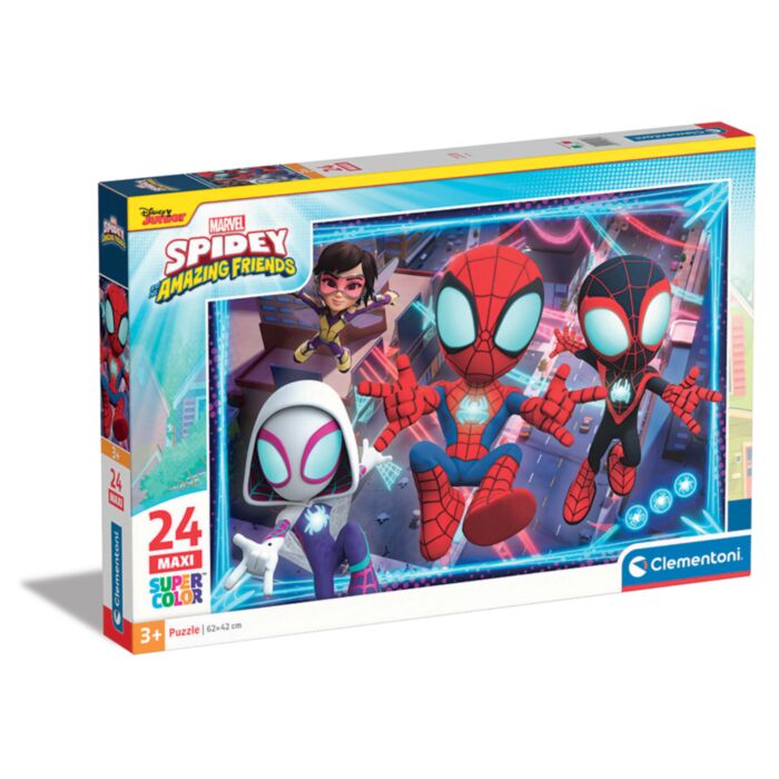 Clementoni Kids Puzzle Maxi Super Color Marvel Spidey And His Amazing Friends 24 pcs