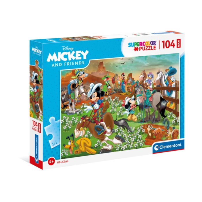 Clementoni Kids Puzzle Maxi Super Color Mickey And Friends 104 pcs