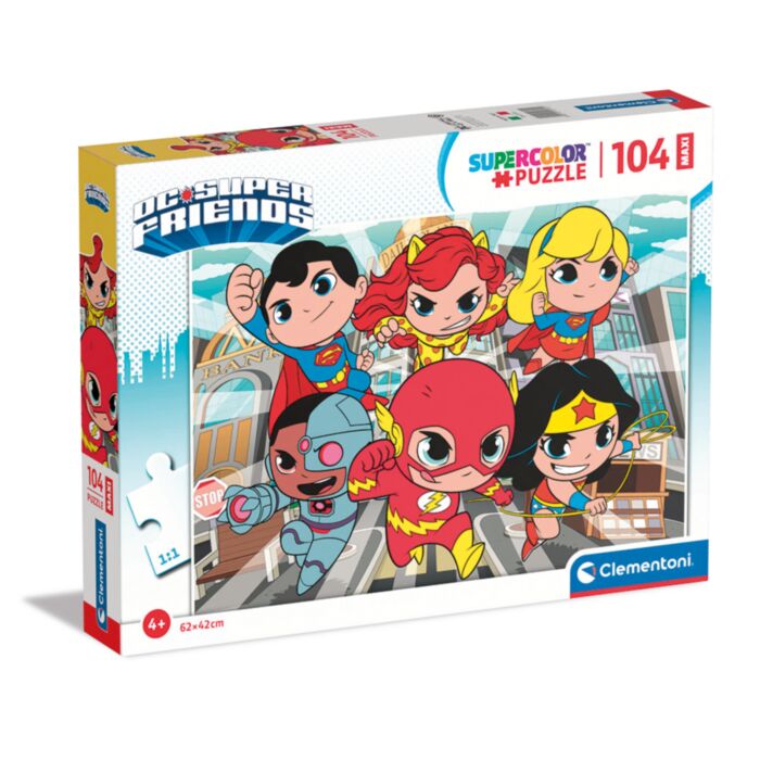 Clementoni Kids Puzzle Maxi Super Color Superfriends 104 pcs