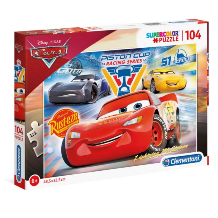 Clementoni Kids Puzzle Super Color Cars: Piston Cup Legends 104 pcs