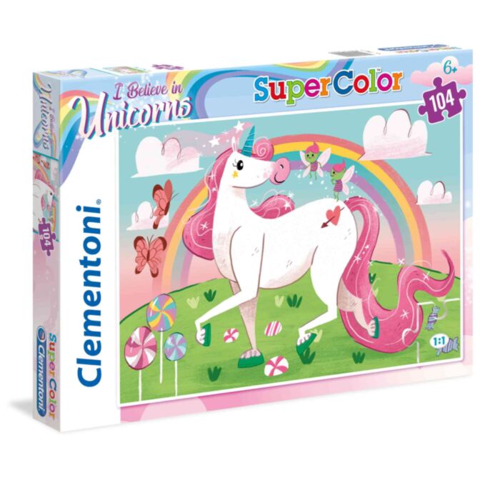 Clementoni Kids Puzzle Super Color I Believe In Unicorns 104 pcs