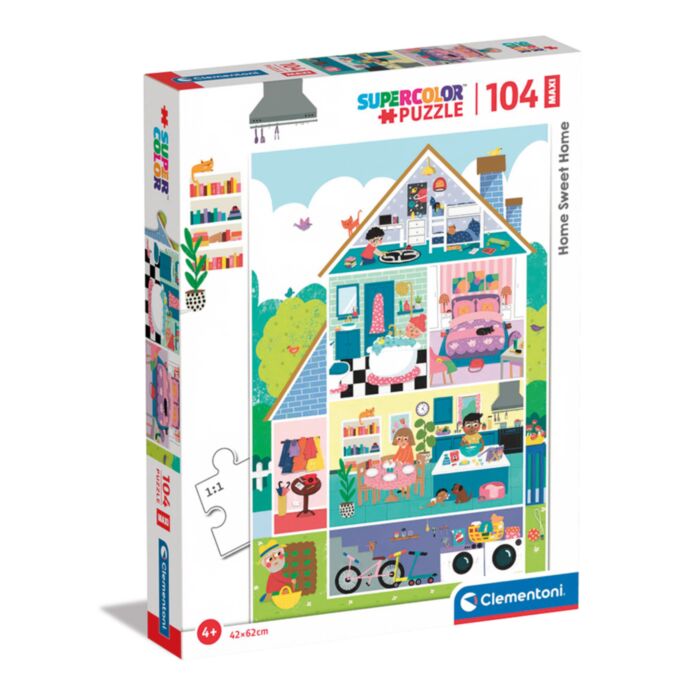 Clementoni Kids Puzzle Maxi Supercolor Home Sweet Home 104 pcs