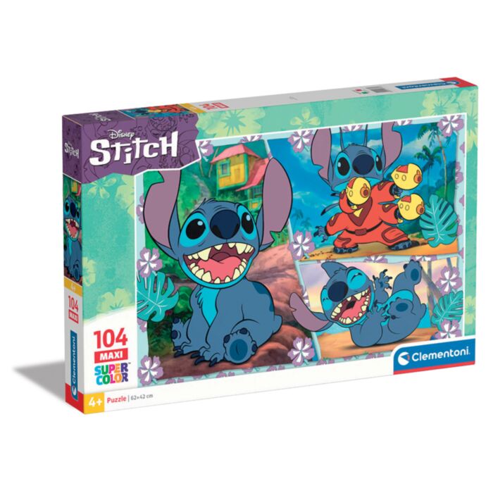 Clementoni Kids Puzzle Maxi Super Color Disney Stitch 104 pcs