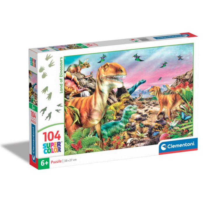 Clementoni Kids Puzzle Super Color Land Of Dinosaurs 104 pcs