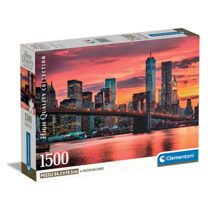 Clementoni Puzzle High Quality Collection Sunset On The Brooklyn Bridge 1500 pcs - Compact Box