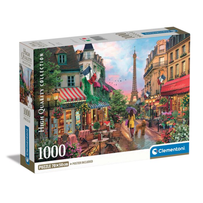Clementoni Puzzle High Quality Collection Flowers In Paris 1000 pcs - Compact Box