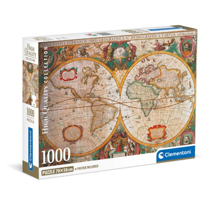 Clementoni Puzzle High Quality Collection Antique Map 1000 pcs - Compact Box