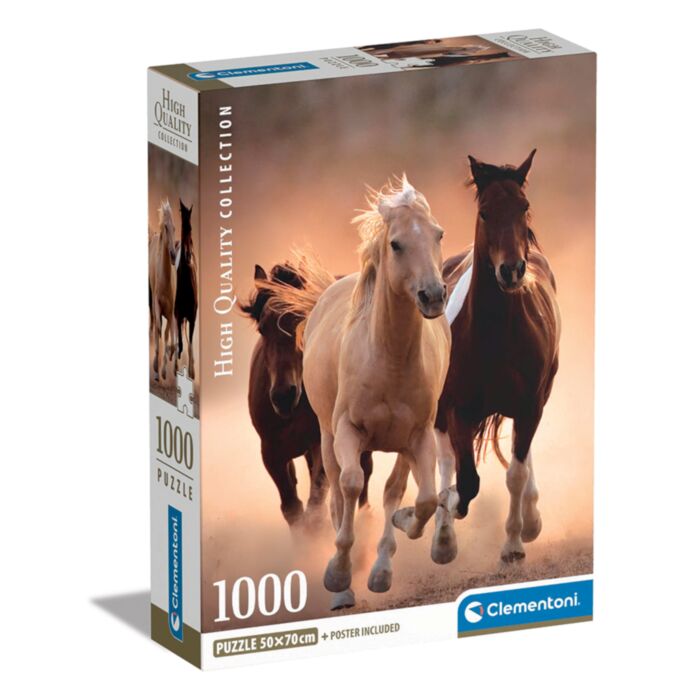 Clementoni Puzzle High Quality Collection Horses 1000 pcs - Compact Box