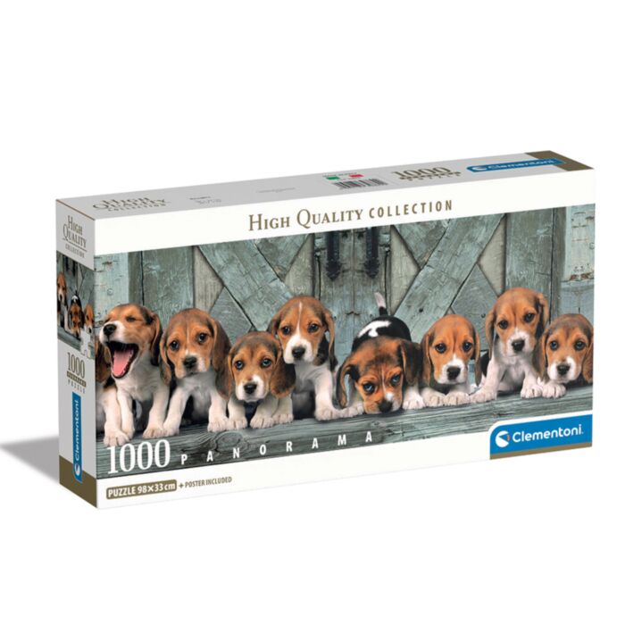 Clementoni Puzzle Panorama High Quality Collection Beagle Dogs 1000 pcs - Compact Box