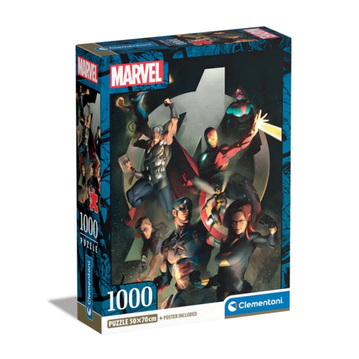 Clementoni Puzzle High Quality Collection Marvel The Avengers 1000 pcs - Compact Box