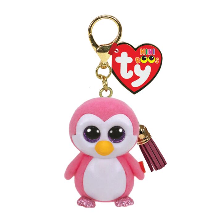 TY Mini Boos Clip Glider Penguin Pink