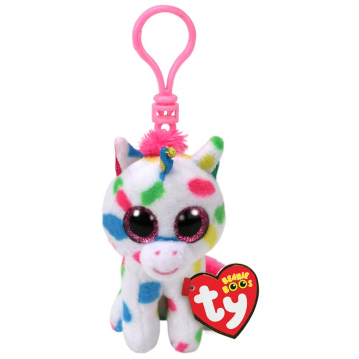 TY Beanie Boos Harmonie Χνουδωτό Κλιπ Μονόκερος Πιτσιλωτός Λευκό 8.5εκ