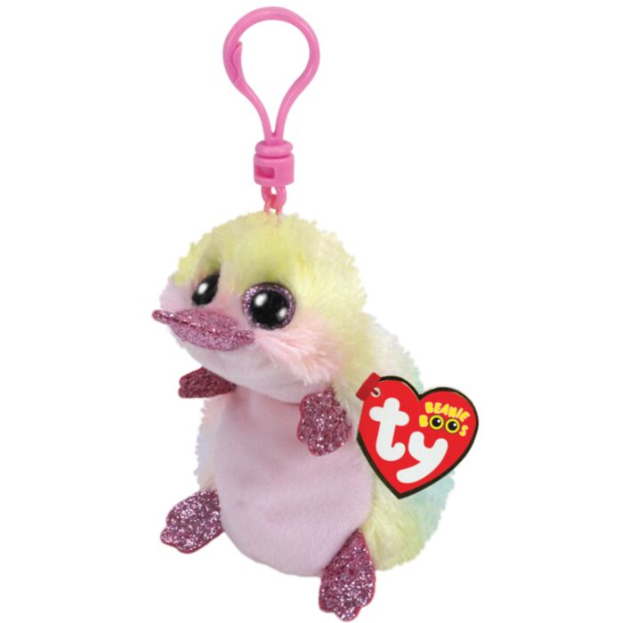 TY Beanie Boos Petunia Plush Clip Platypus Pastel 8.5cm