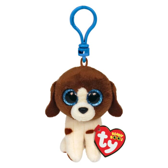 TY Beanie Boos Muddles Plush Clip Dog Brown And White 8.5cm