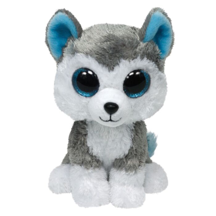 TY Beanie Boos Slush Χνουδωτό Σκυλάκι Γκρι Και Λευκό 15εκ