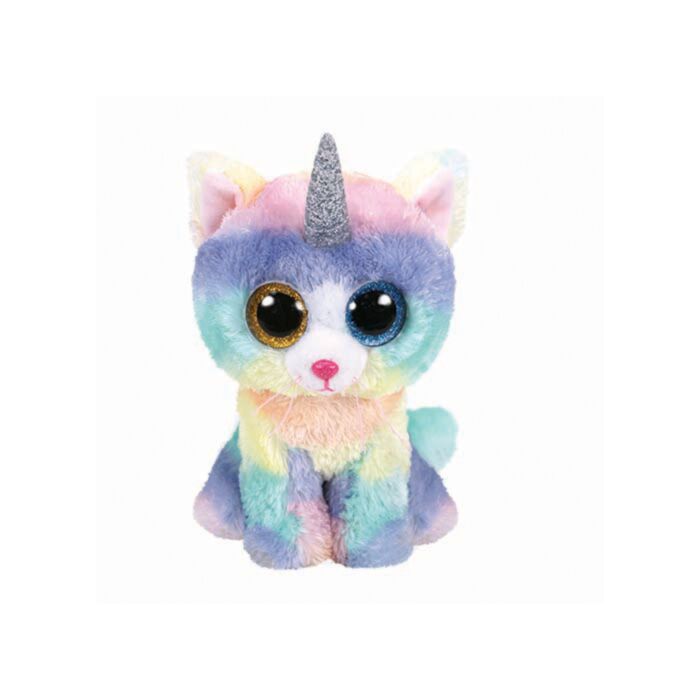 TY Beanie Boos Heather Plush Unicorn kitten Multicolor 15cm