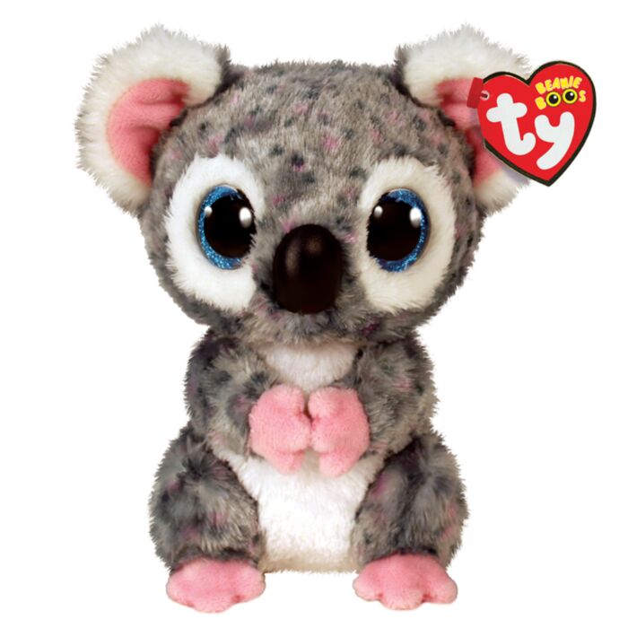 TY Beanie Boos Karli Χνουδωτό Κοάλα Γκρι Με Βούλες 15εκ