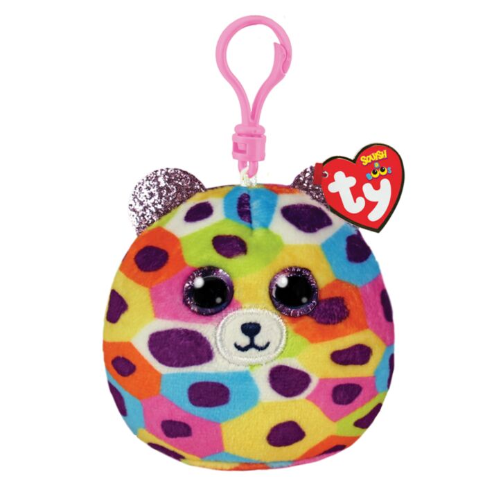 TY Squishy Beanies Giselle Plush Clip Leopard Multicolor